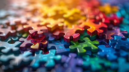 A multi-colored puzzle. World Autism Awareness Day. The Art of Studying Autism