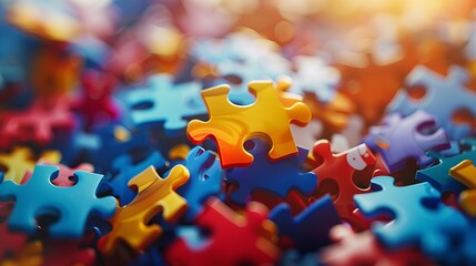 A multi-colored puzzle. World Autism Awareness Day. The Art of Studying Autism