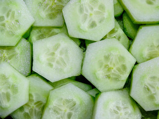 Group of cucumber slices. Vegetable