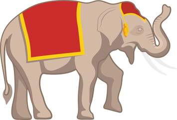 Traditional Thai elephant design, cultural symbol illustration, vector design no background 