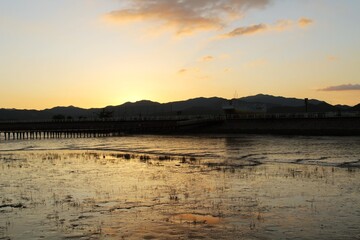 저녁노을, 전남 강진 갯벌