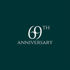 Obraz premium 69th logo design, 69th anniversary logo design, vector, symbol, icon