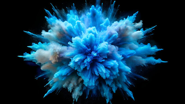 blue explosion smoke 