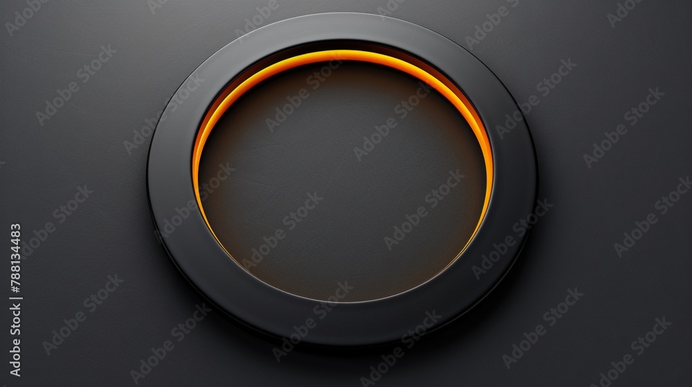 Sticker A black circle with a yellow glow on the inside, AI