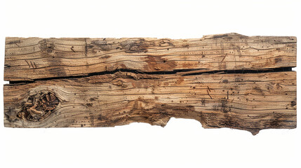Rough Wooden Plank Cutout: Natural Texture isolated background - obrazy, fototapety, plakaty