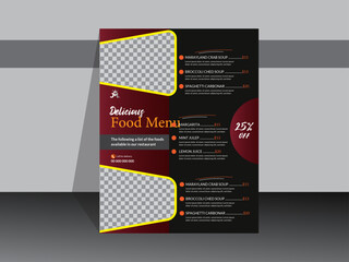 Restaurant vertical color food menu template