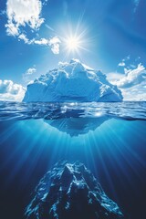 Antarctic iceberg  climate change, conservation, ozone layer impact on sea levels