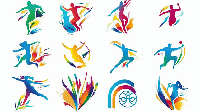 icons of symbols of olimpic games in the Paris