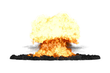Nuclear explosion on transparency background