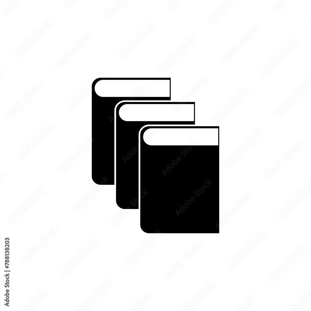 Poster books stack flat vector icon. simple solid symbol isolated on white background