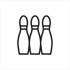 bowling pin vector icon line template
