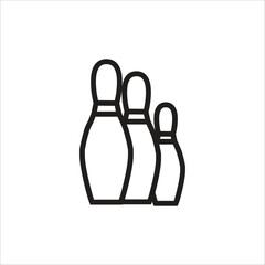 Fototapeta premium bowling pin vector icon line template
