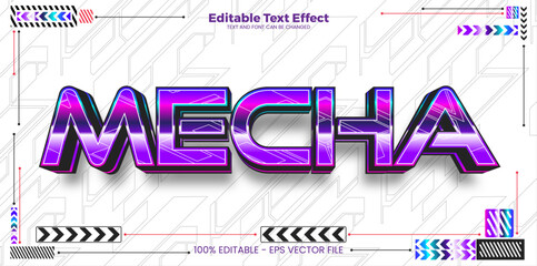 Mecha editable text effect in modern cyber trend style