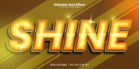 Shine editable text effect in modern trend style'