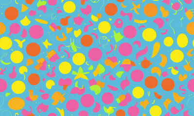 Fototapeta na wymiar Colored childrens doodle pattern. Abstract seamless pattern. AI generated.