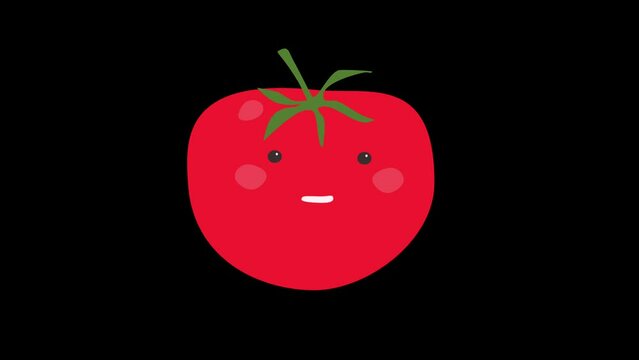 a talking drawn tomato animation with eyes or a vegetable for inserting a voice