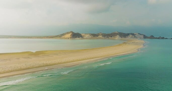 Aerial view of Detwah Lagoon, Socotra Island, Yemen.