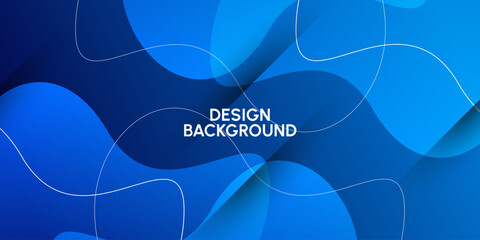 Dynamic fluid blue geometric with colorful gradient background