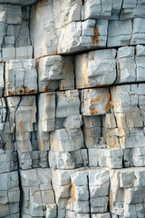 A photograph showing the variety of textures and colors in the limestone, from smooth, worn surfaces