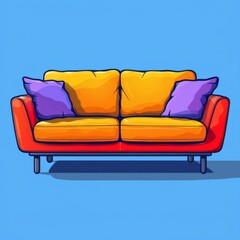 Fototapeta premium A sofa icon is artistically outlined with playful light and shadow, containing hidden elements.