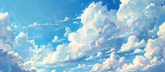 Clouds floating in the blue sky - obrazy, fototapety, plakaty