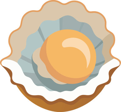 golden pearl inside open seashell clip art preview