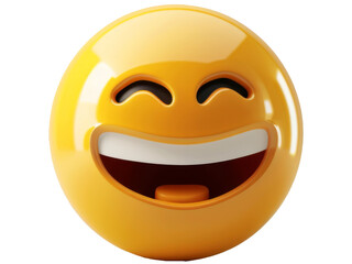 3d smiley face yellow  isolated on a transparent background. PNG