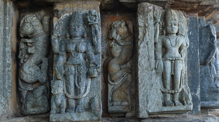 Beautiful Carvings of Hindu Deities on the Chandraditya Temple, 11th Century Temple Dedicated to...