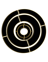 A black circle with multiple circle shape inside