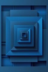 Abstract Blue Geometric Spiral Staircase Perspective