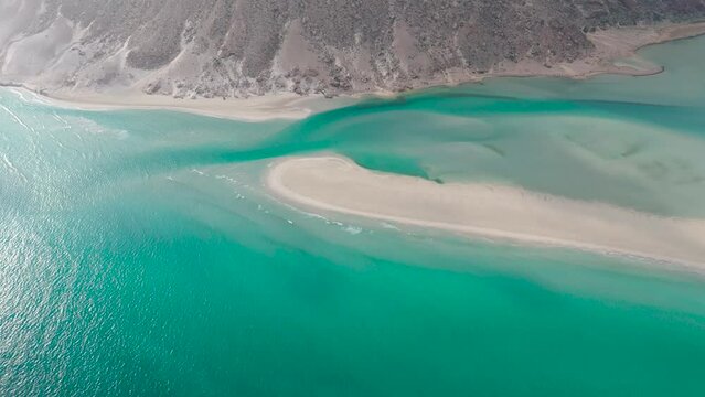 Aerial view of Detwah Lagoon, Socotra Island, Yemen.