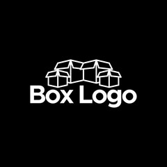 Black and White Boxes Logo design in symmetrical format. Usable For Business, Community, Foundation, Tech, Services Company. Vector Logo Design Illustration.