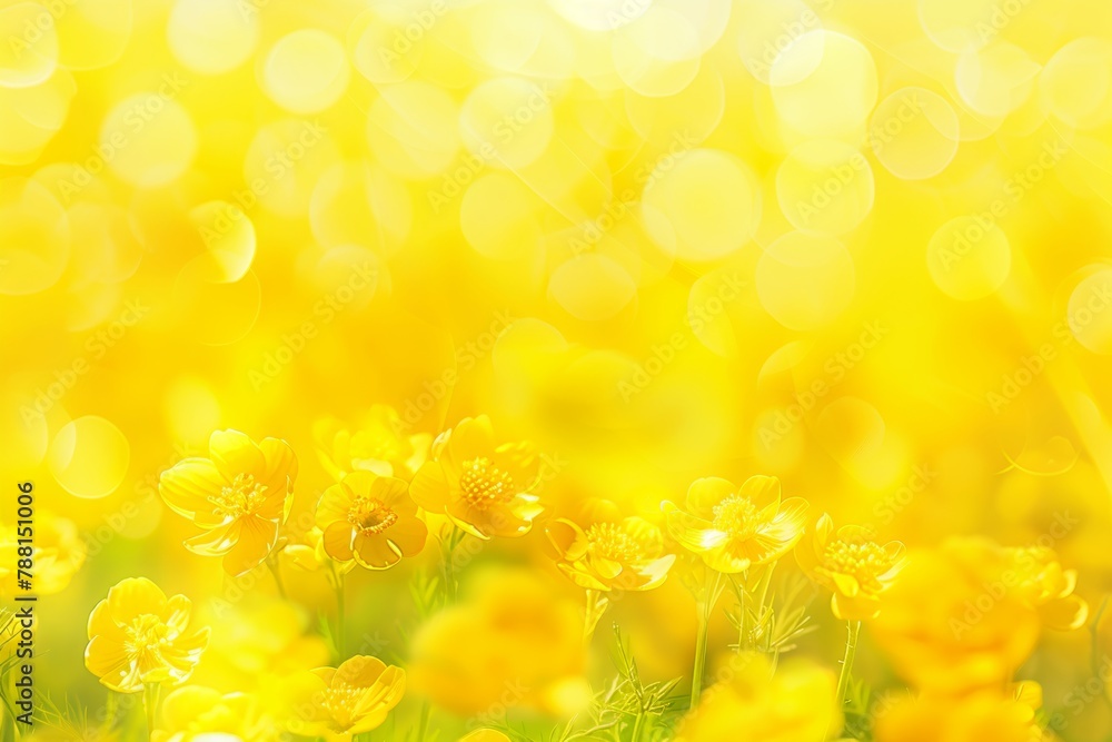 Poster abstract yellow light bokeh background in blurred defocused style for artistic design