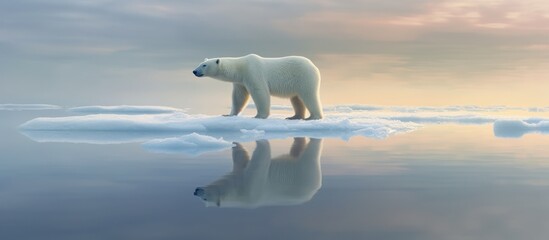 white polar bear snow expanse background