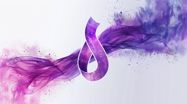 World Lupus Day Design, with purple ribbon watercolor art for chronic autoimmunity awareness Disease prevention vector template for banner, card, background.