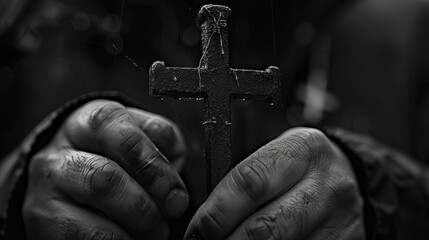 Hands Clasping a Crucifix