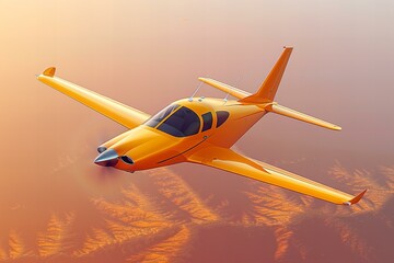 Naklejka premium 3D model of a plane, travel concept