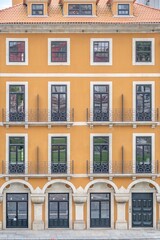 Colorful facade typical of the buildings of the beautiful city of Porto, travel and monuments of Portugal. Next to the Douro river. - 788154627