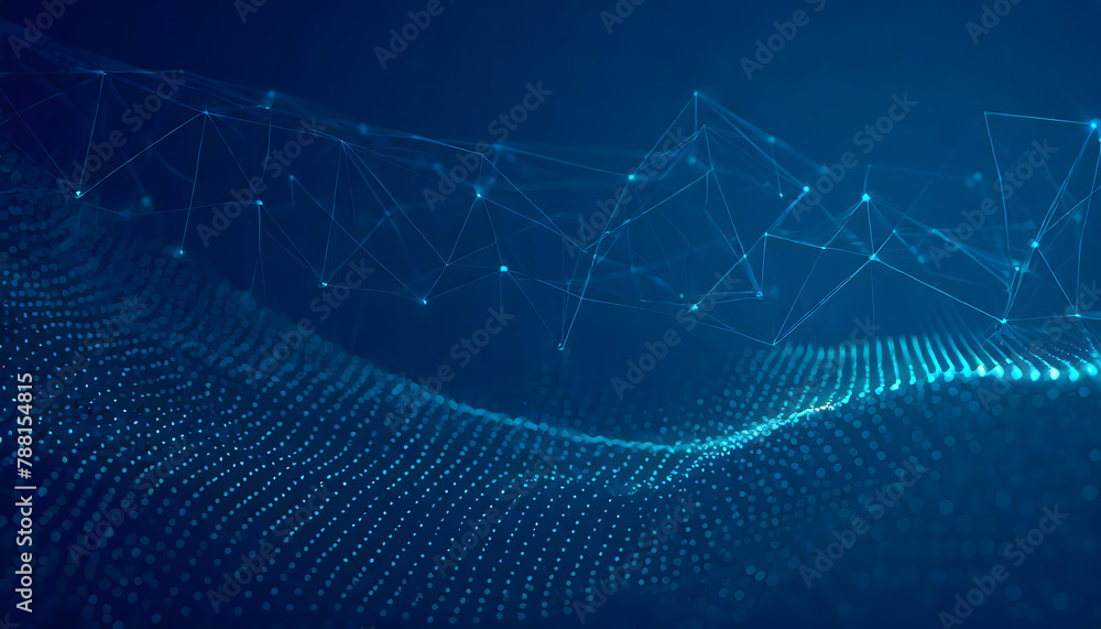 Aufkleber abstract digital wave of particles background. generative ai.