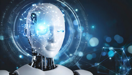 Artificial intelligence background. Generative AI.