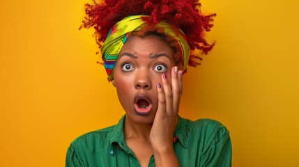 Woman With Surprised Expression - obrazy, fototapety, plakaty