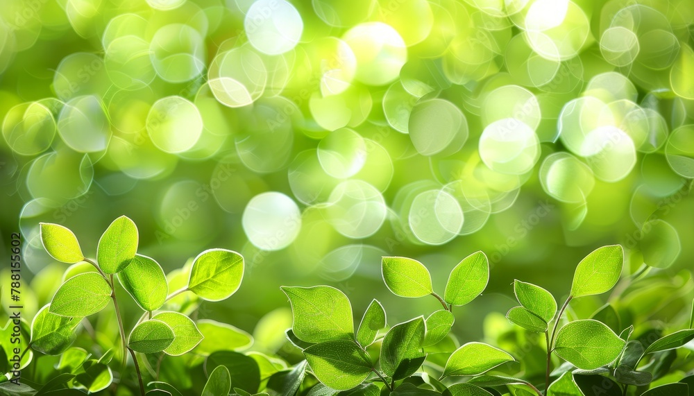 Poster abstract green light bokeh background in a blurred effect ideal for artistic design projects
