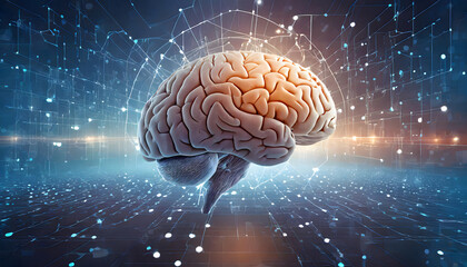 Brain activity background. Generative AI.