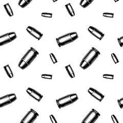 Black and white bullets pattern. Seamless background texture.