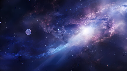 Fototapeta premium High-definition image of a dense galaxy core surrounded by swirling stars and nebulae