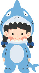  kid characters in shark costume animal