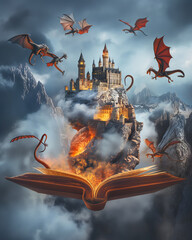 world book day design - A magic Fantasy book © Orkidia
