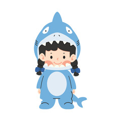  kid characters in shark costume animal