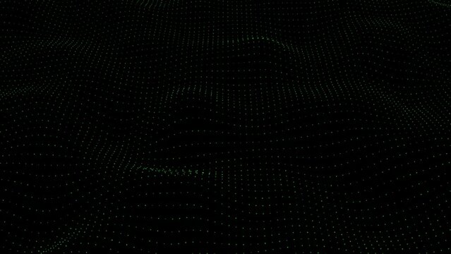 Dot wave background animation. Abstract and technology dots wave background. Dot pattern with halftone effect. Abstract digital particle and dot wave animation.