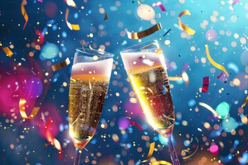 Elevating Your Celebrations: How to Choose and Serve Wines that Bring the Fizz and Flavor to Every Toast - obrazy, fototapety, plakaty